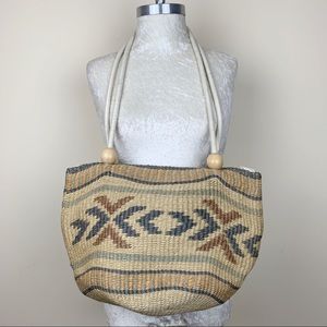 Vintage Woven Sisal Jute Bag - Handmade OOAK